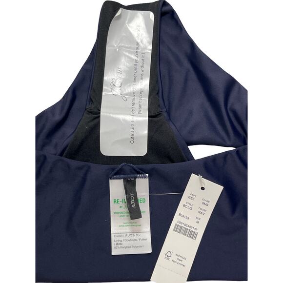 J.Crew Navy Thong Bikini Bottom Size M High Leg Re-Imagined Swim NWT - Picture 9 of 11